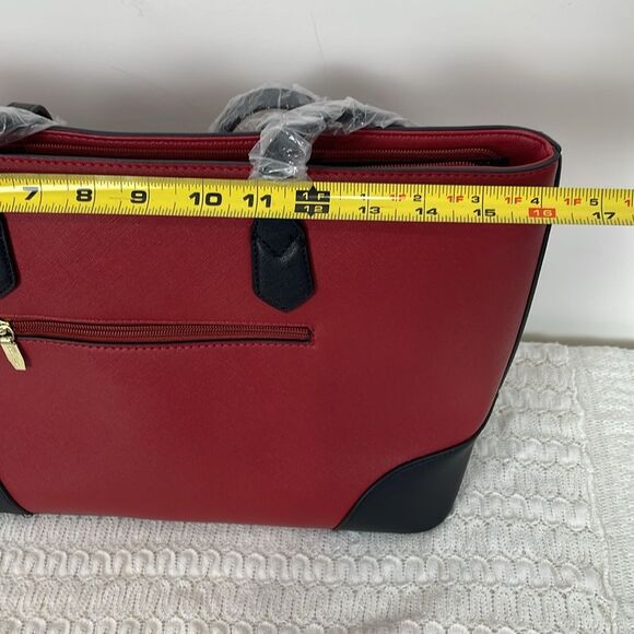 NWT Amazon Faux Leather Red and Black Women's Tote Bag Set - Picture 9 of 10